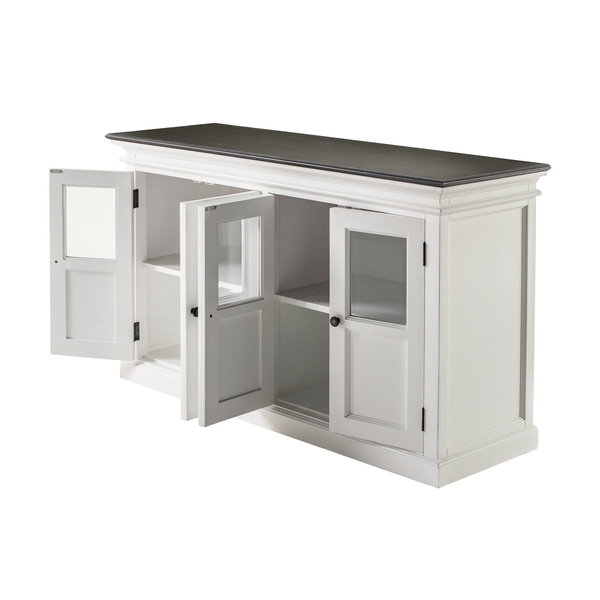 NovaSolo Halifax Contrast Buffet with 4 Glass Doors, Classic White & Black – view 4