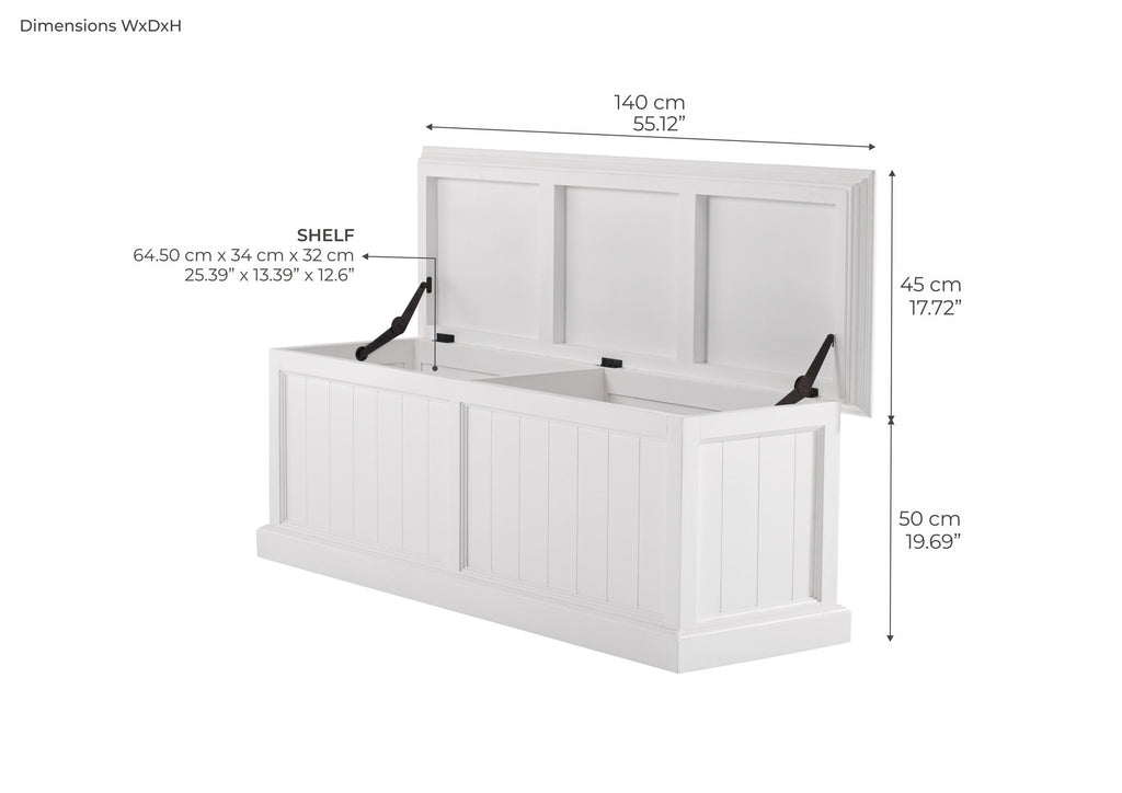 NovaSolo Halifax Storage Chest Chest of Drawers, Classic White – dimensions
