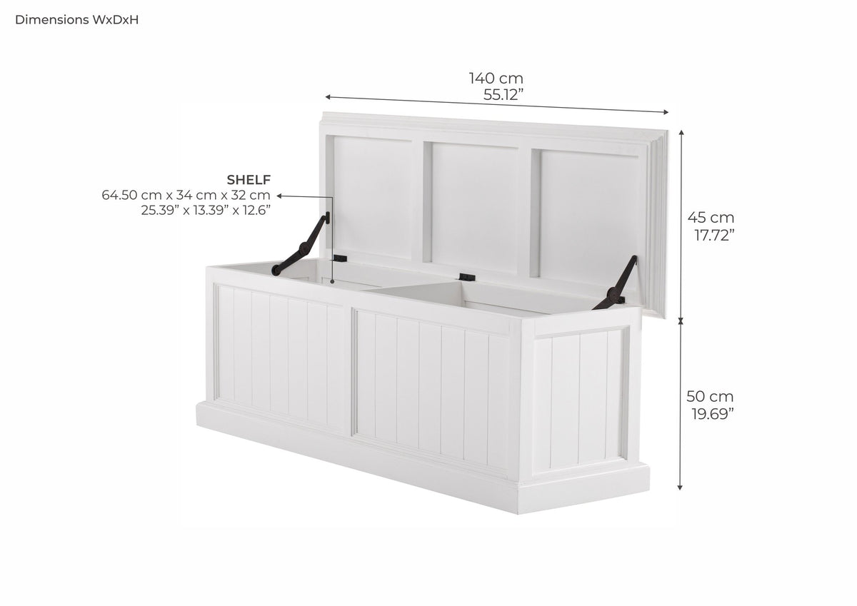 NovaSolo Halifax Storage Chest Chest of Drawers, Classic White – dimensions