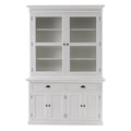 NovaSolo Halifax Glass-Display Hutch Unit, Classic White