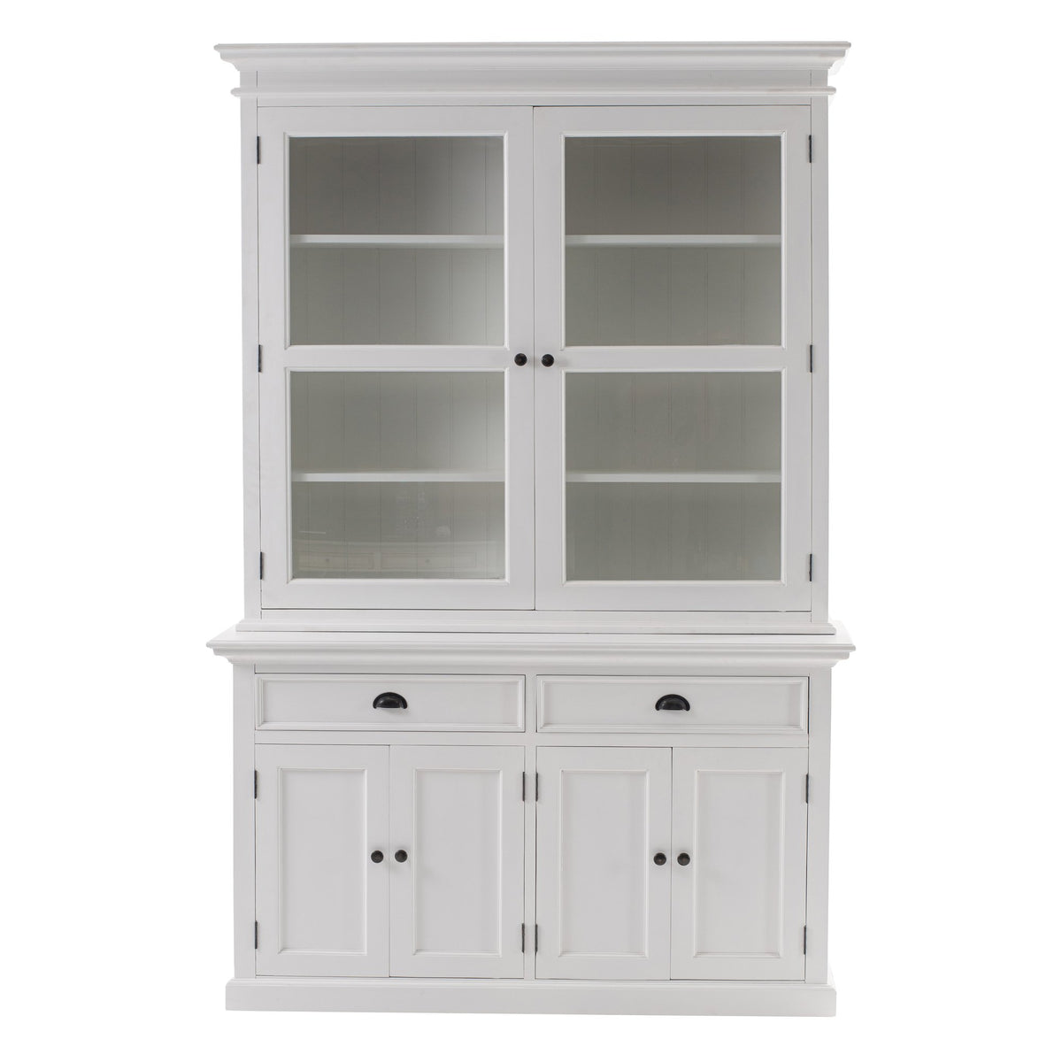 NovaSolo Halifax Glass-Display Hutch Unit, Classic White