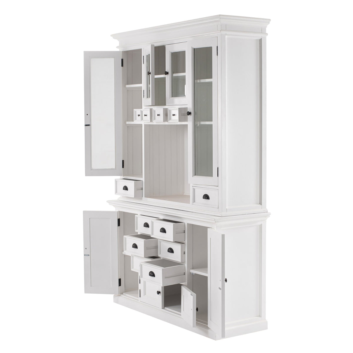 NovaSolo Halifax Glass Door Dining Hutch Unit, Classic White – view 3