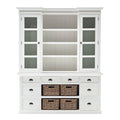 NovaSolo Halifax Library Hutch with Basket Set, Classic White