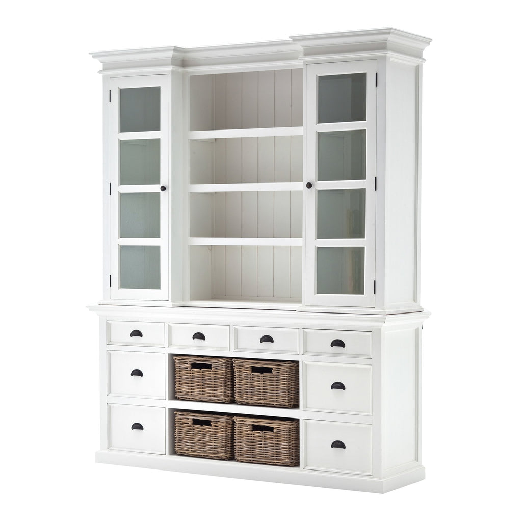 NovaSolo Halifax Library Hutch with Basket Set, Classic White – view 3