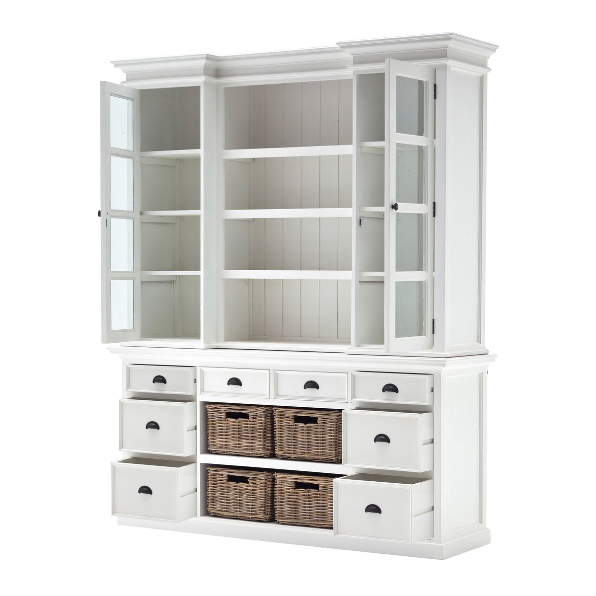 NovaSolo Halifax Library Hutch with Basket Set, Classic White – view 5