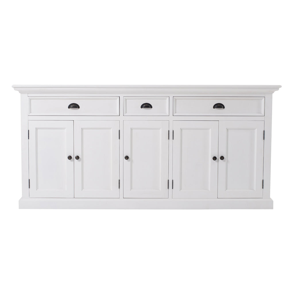 NovaSolo Halifax Hutch Cabinet with 5 Doors 3 Drawers, Classic White – view 10