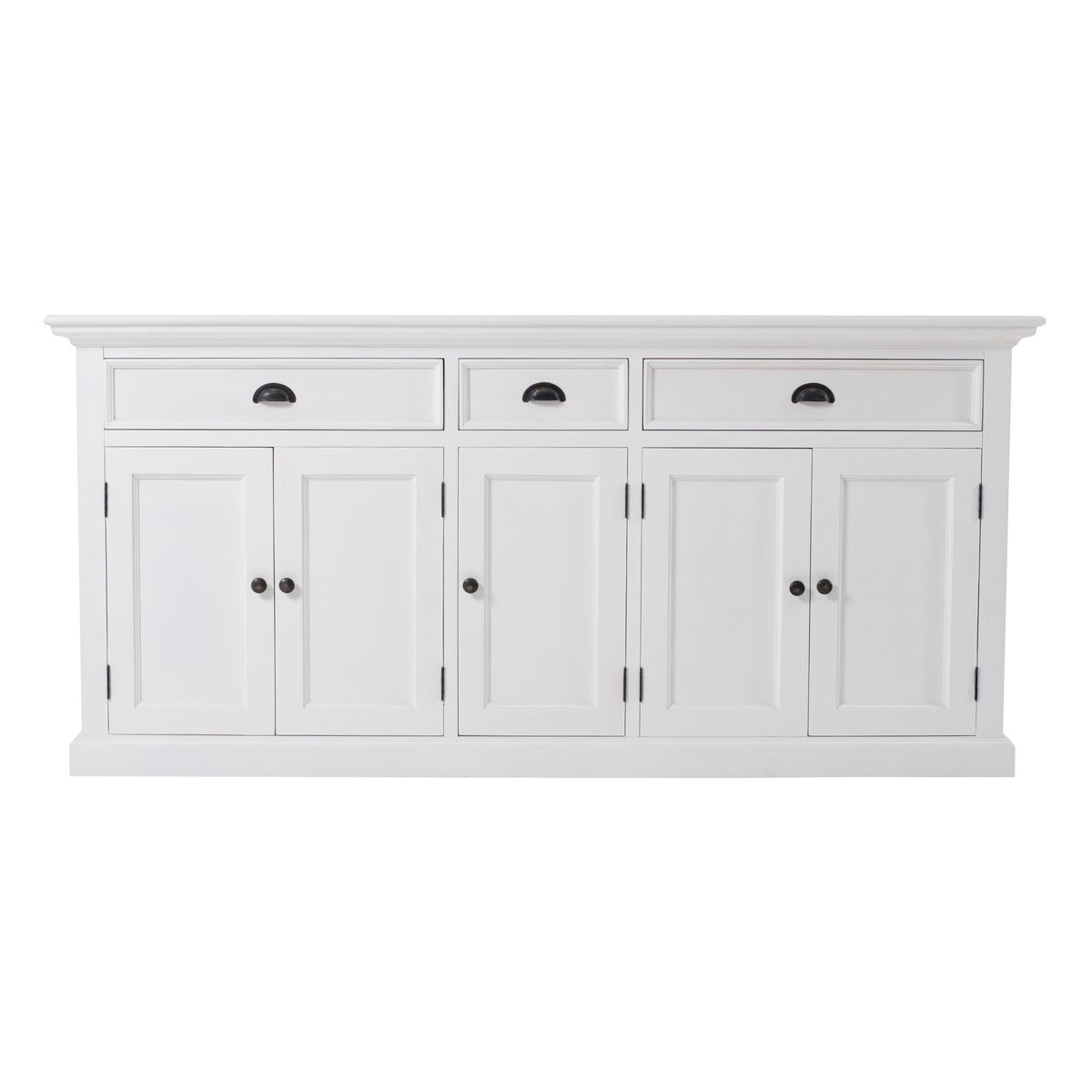 NovaSolo Halifax Hutch Cabinet with 5 Doors 3 Drawers, Classic White – view 10