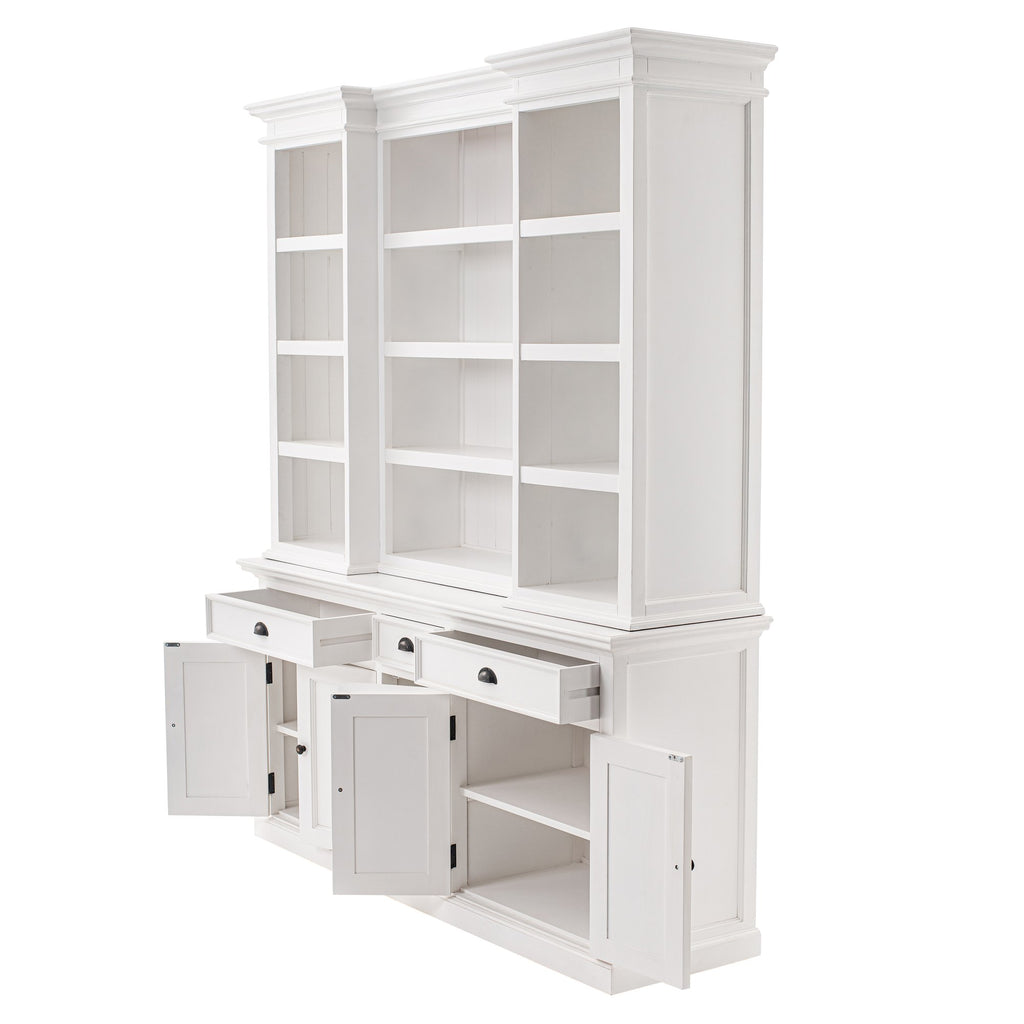 NovaSolo Halifax Hutch Cabinet with 5 Doors 3 Drawers, Classic White – view 3