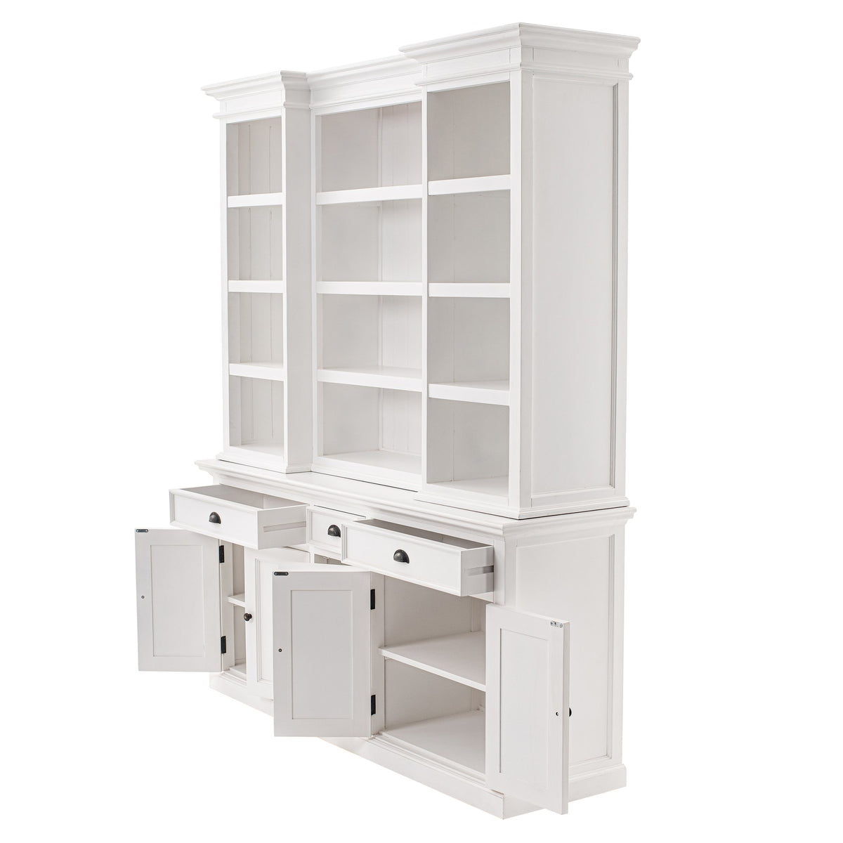 NovaSolo Halifax Hutch Cabinet with 5 Doors 3 Drawers, Classic White – view 3