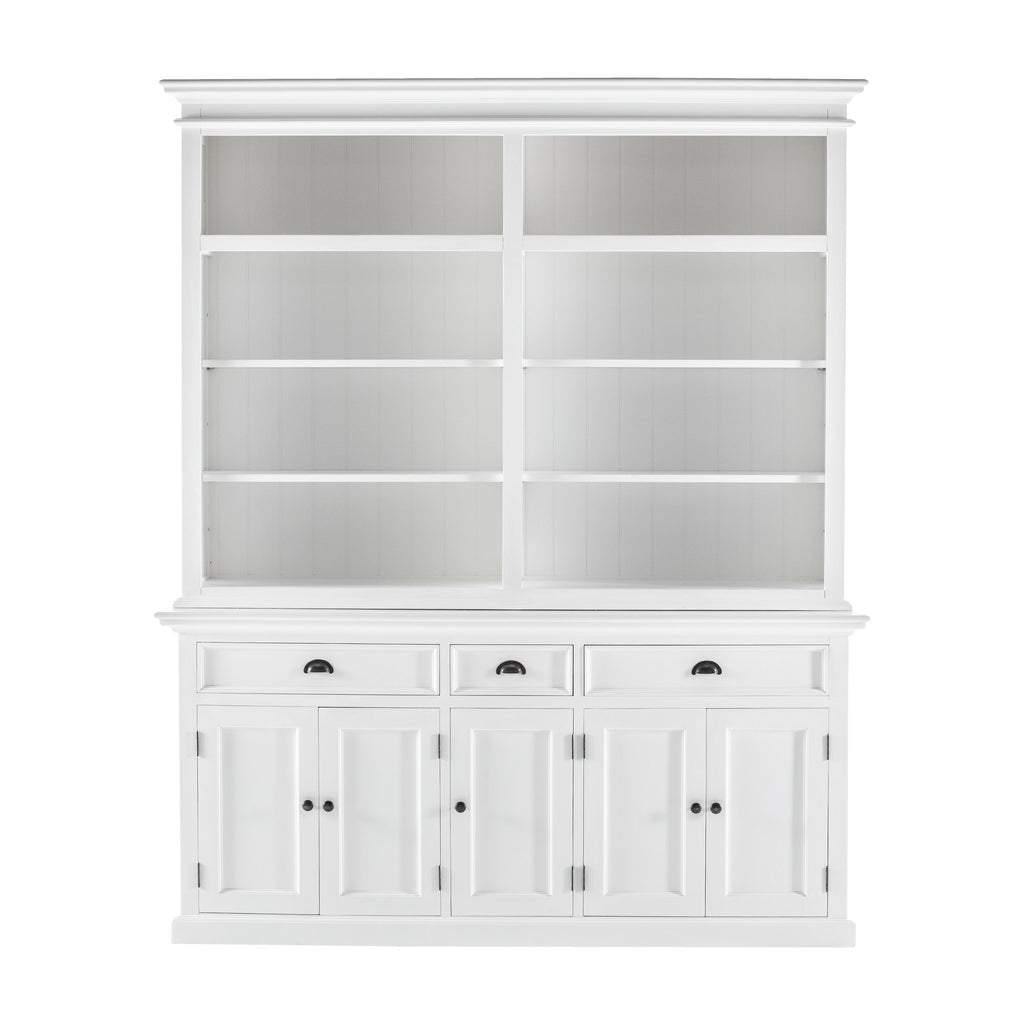NovaSolo Halifax Hutch Bookcase 5 Doors 3 Drawers, Classic White