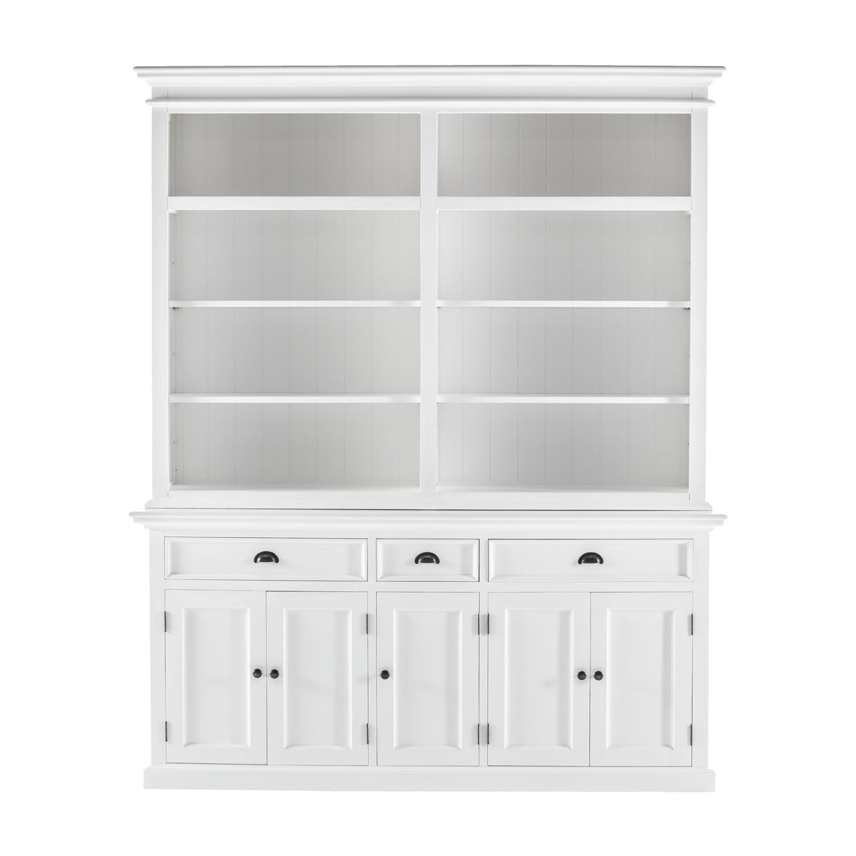 NovaSolo Halifax Hutch Bookcase 5 Doors 3 Drawers, Classic White
