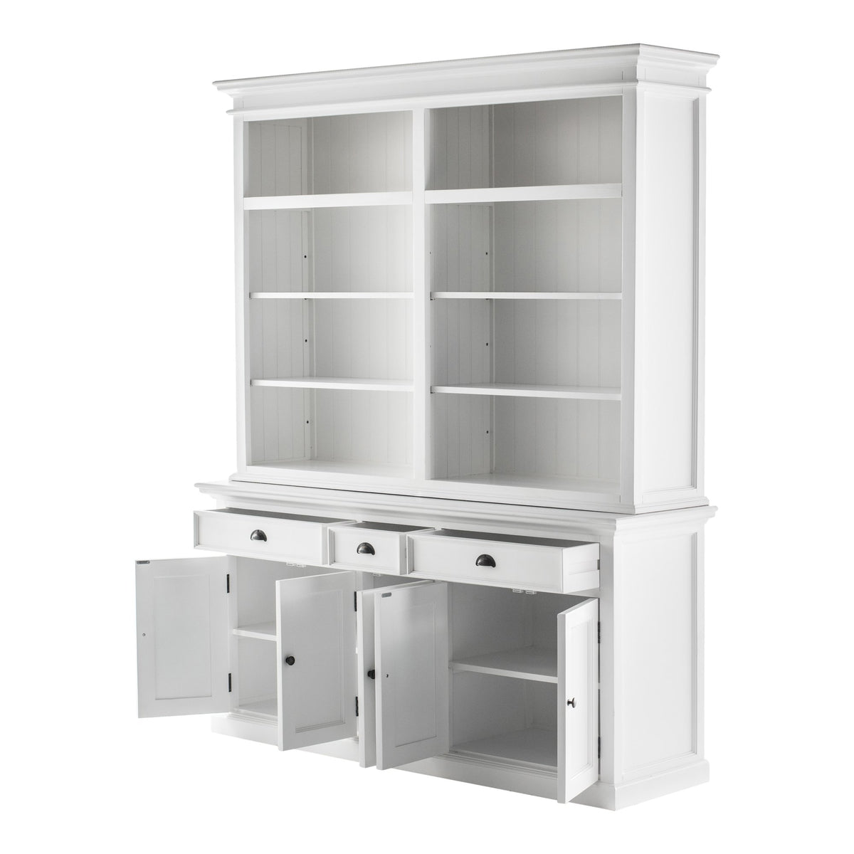 NovaSolo Halifax Hutch Bookcase 5 Doors 3 Drawers, Classic White – view 4