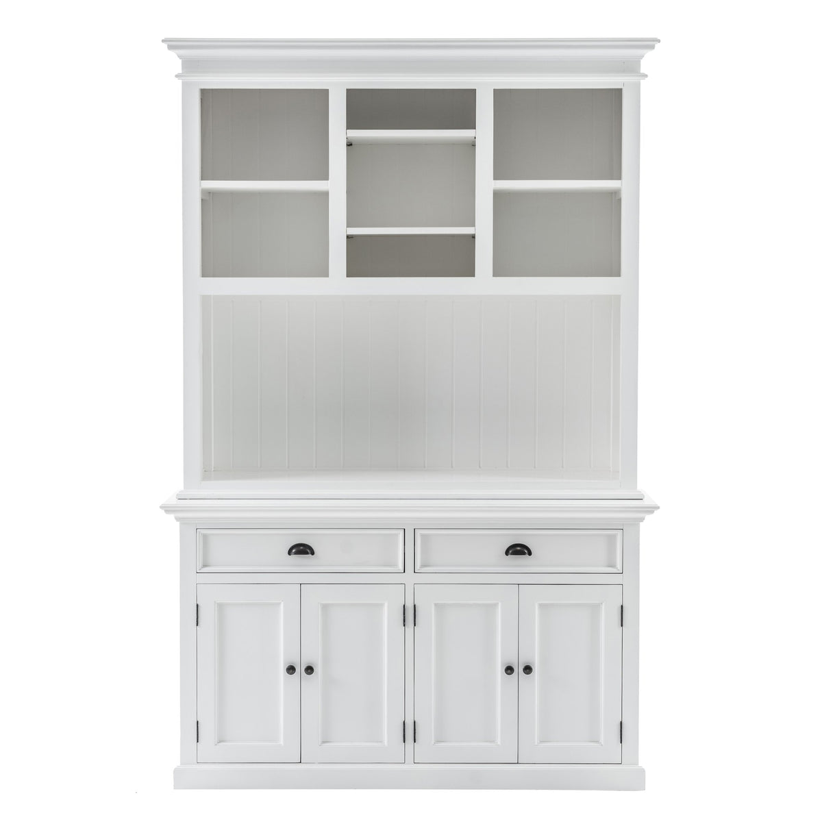 NovaSolo Halifax Buffet Hutch Unit with 2 Adjustable Shelves, Classic White