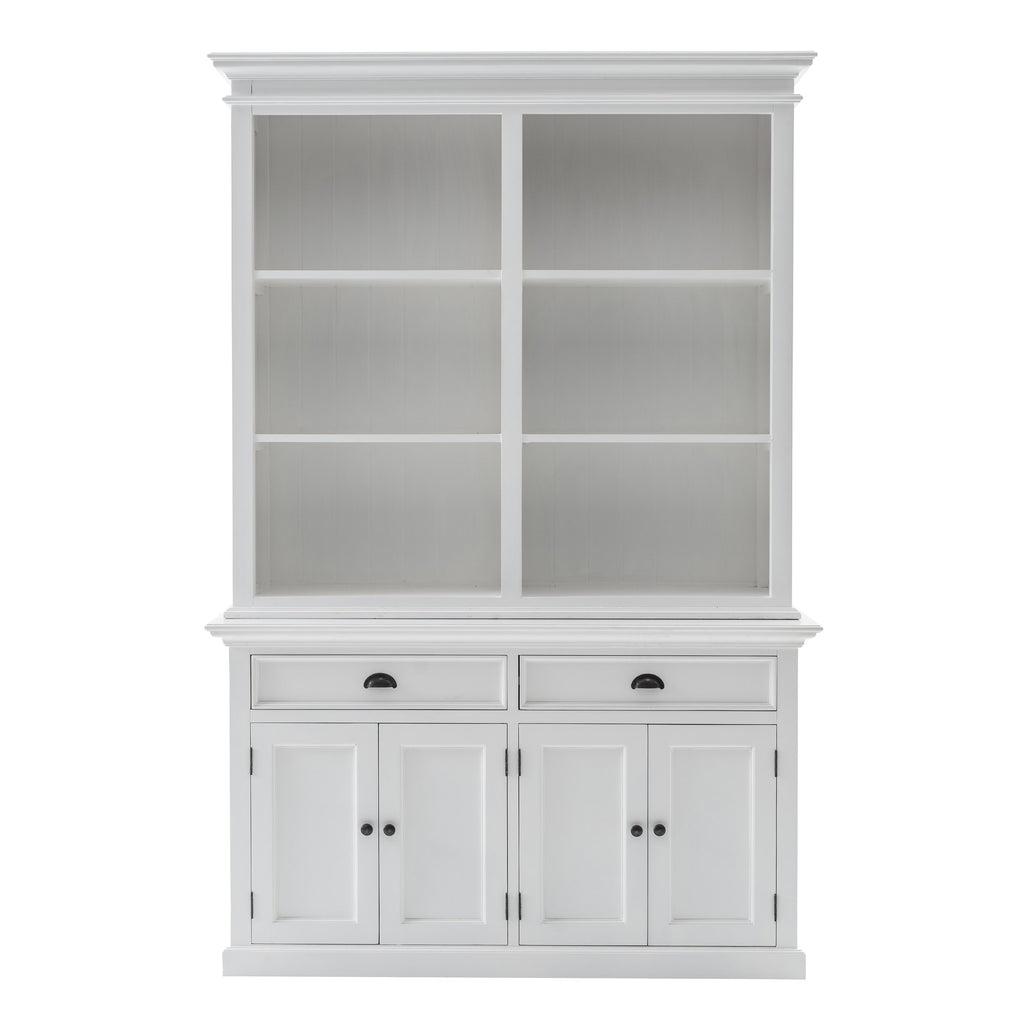 NovaSolo Halifax Buffet Hutch Unit with 6 Shelves, Classic White