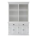 NovaSolo Halifax Buffet Hutch Unit with 6 Shelves, Classic White