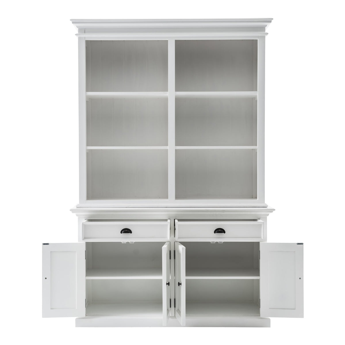 NovaSolo Halifax Buffet Hutch Unit with 6 Shelves, Classic White – view 2
