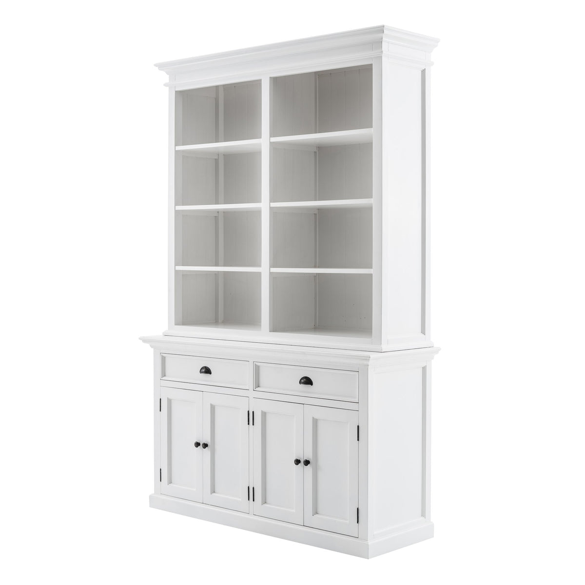 NovaSolo Halifax Buffet Hutch Unit with 8 Shelves, Classic White – view 3
