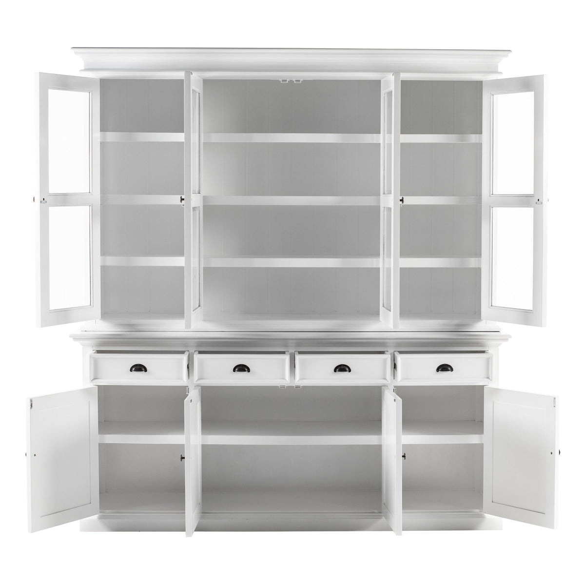 NovaSolo Halifax Buffet Hutch Unit with 4 Glass Doors, Classic White – view 2