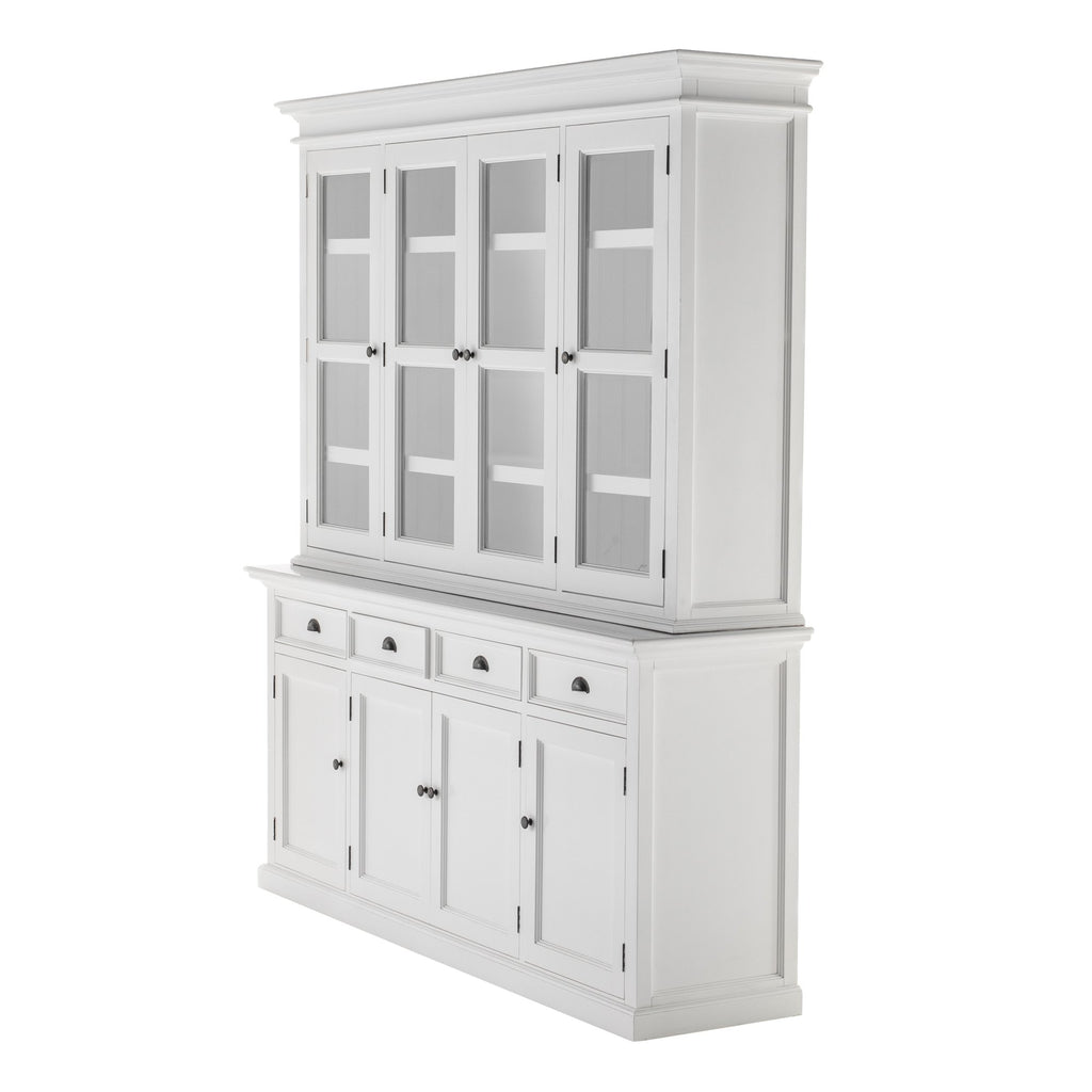 NovaSolo Halifax Buffet Hutch Unit with 4 Glass Doors, Classic White – view 3