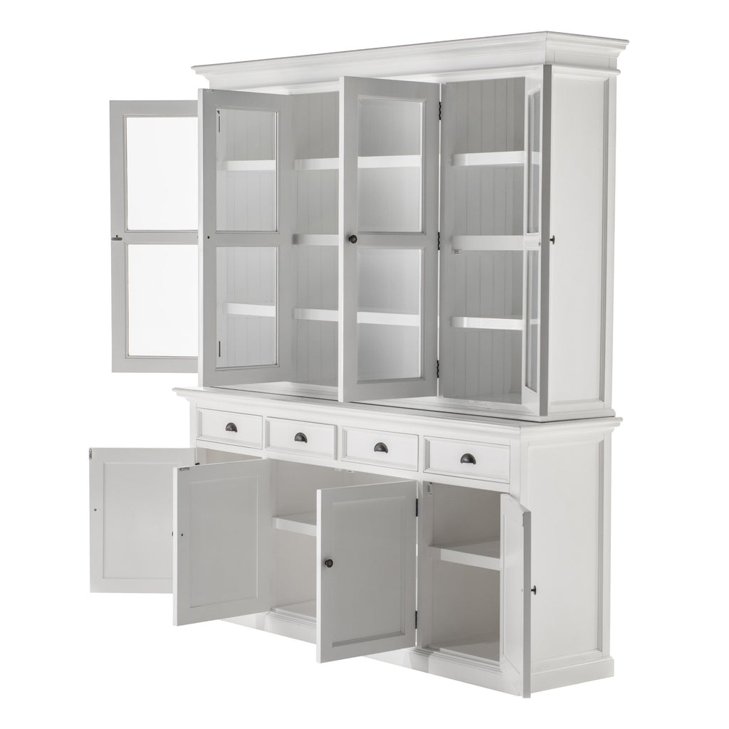NovaSolo Halifax Buffet Hutch Unit with 4 Glass Doors, Classic White – view 4