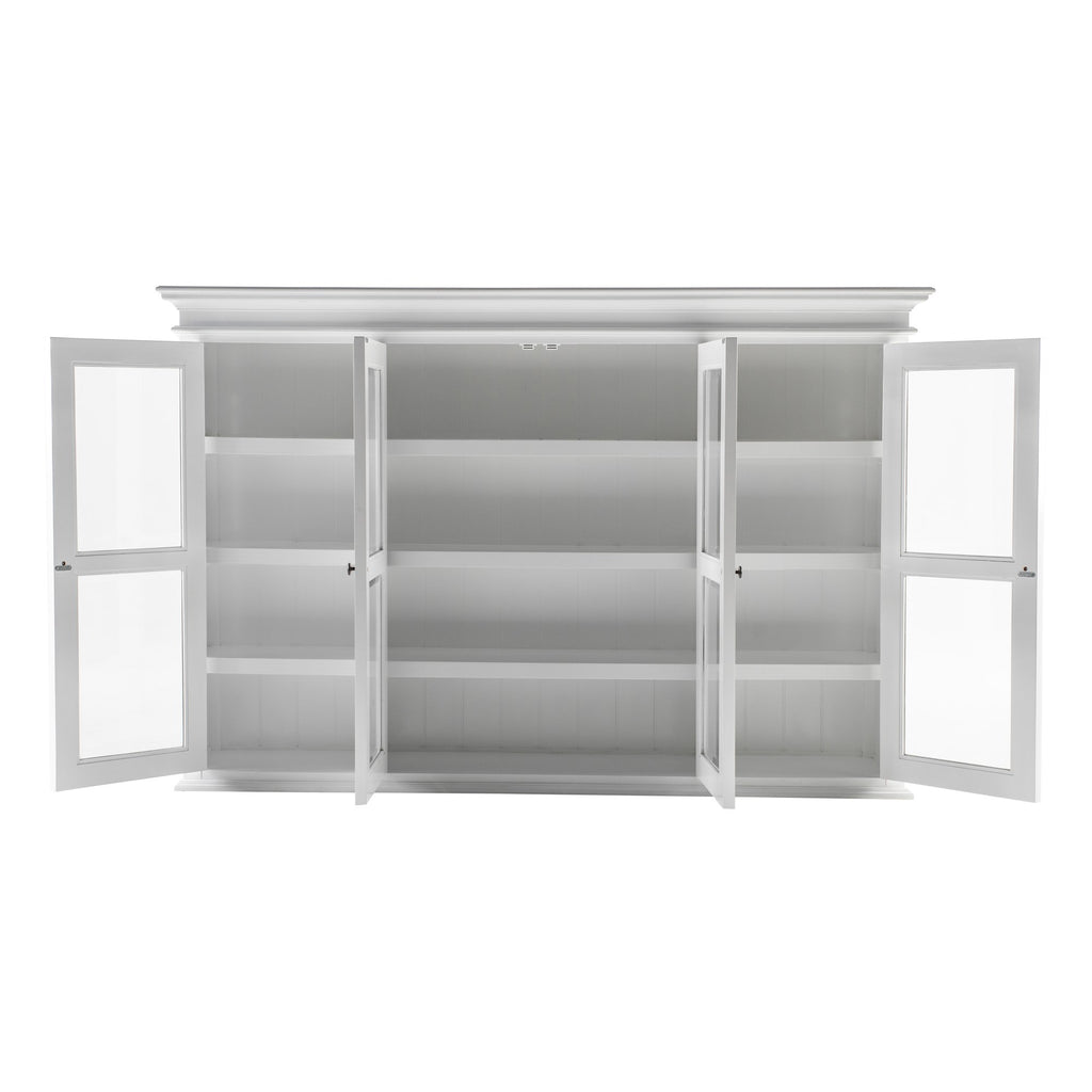 NovaSolo Halifax Buffet Hutch Unit with 4 Glass Doors, Classic White – view 9