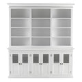 NovaSolo Halifax Hutch Unit with 6 Glass Doors, Classic White