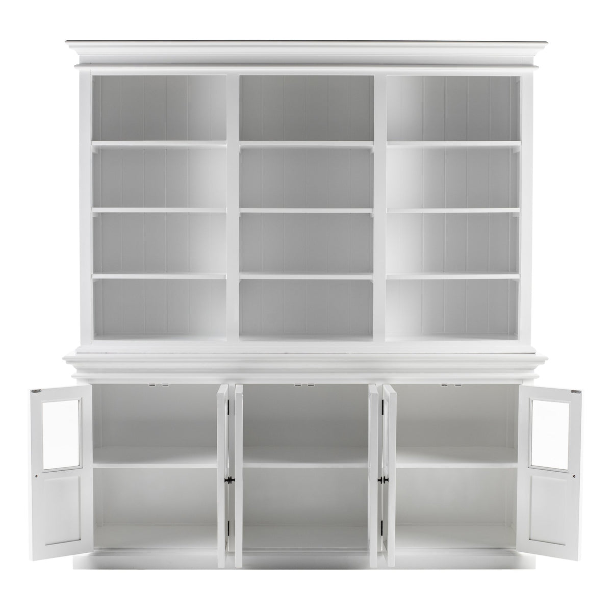 NovaSolo Halifax Hutch Unit with 6 Glass Doors, Classic White – view 2
