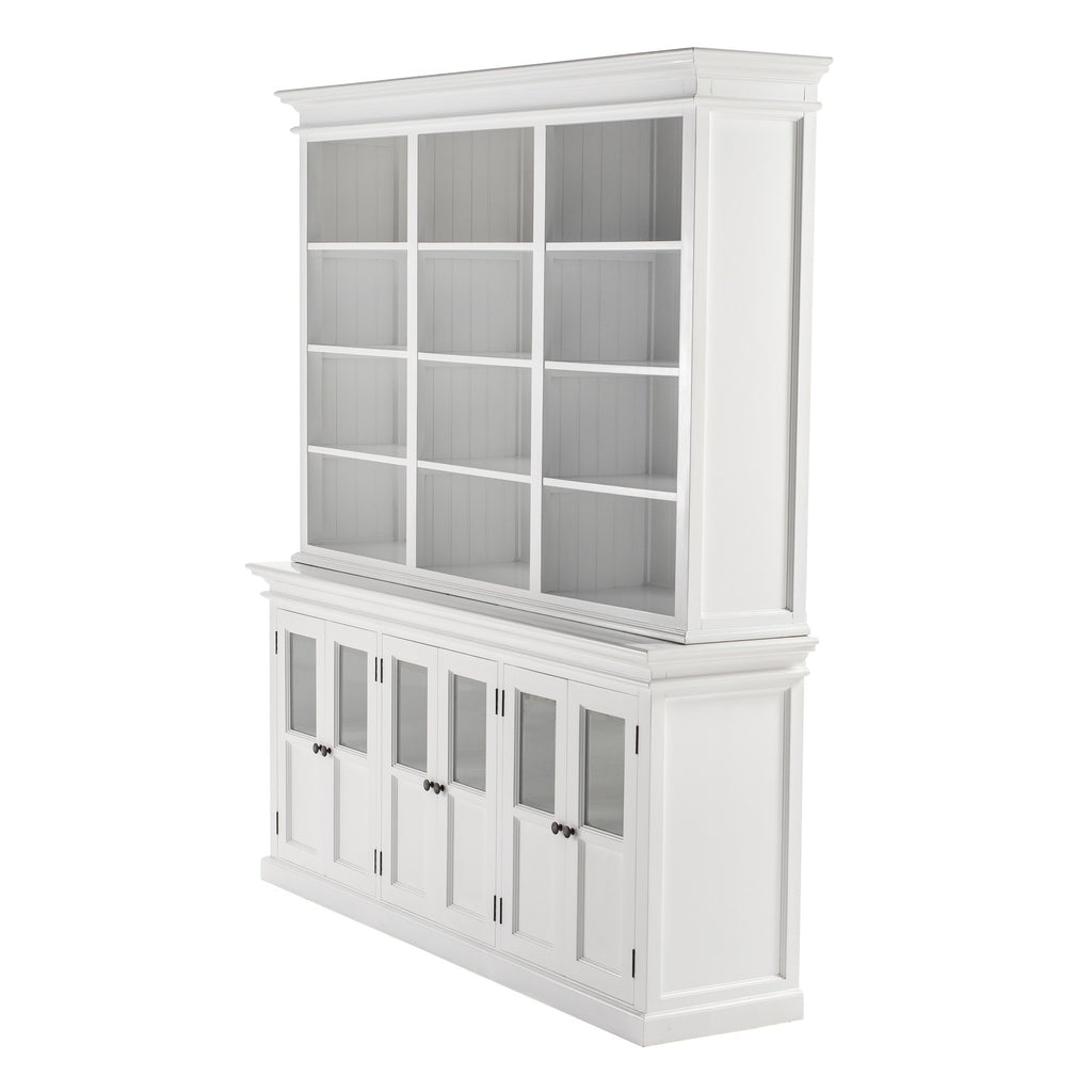 NovaSolo Halifax Hutch Unit with 6 Glass Doors, Classic White – view 3