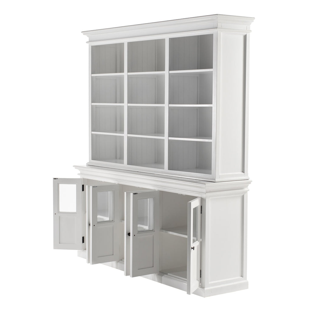 NovaSolo Halifax Hutch Unit with 6 Glass Doors, Classic White – view 4