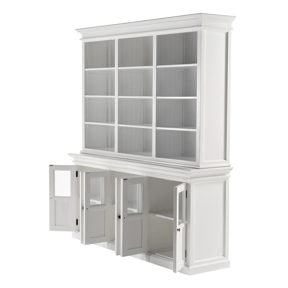 NovaSolo Halifax Hutch Unit with 6 Glass Doors, Classic White – view 4