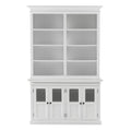 NovaSolo Halifax Hutch Unit with 4 Glass Doors, Classic White