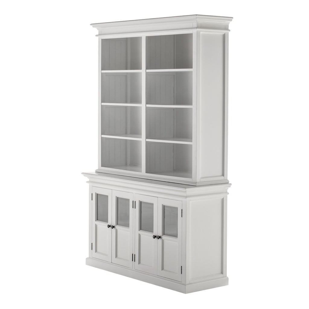 NovaSolo Halifax Hutch Unit with 4 Glass Doors, Classic White – view 3