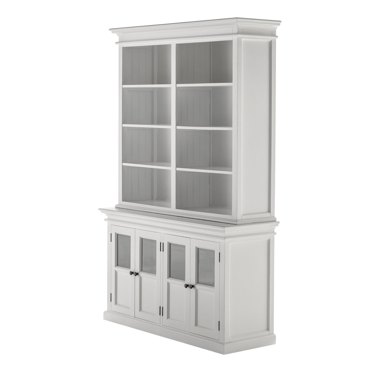 NovaSolo Halifax Hutch Unit with 4 Glass Doors, Classic White – view 3