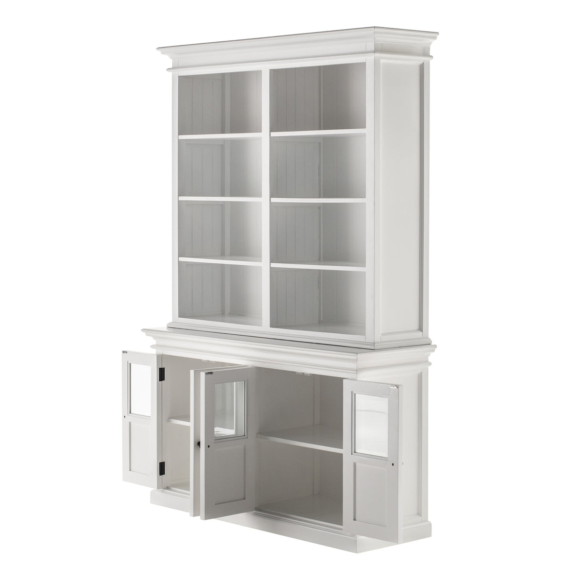 NovaSolo Halifax Hutch Unit with 4 Glass Doors, Classic White – view 4