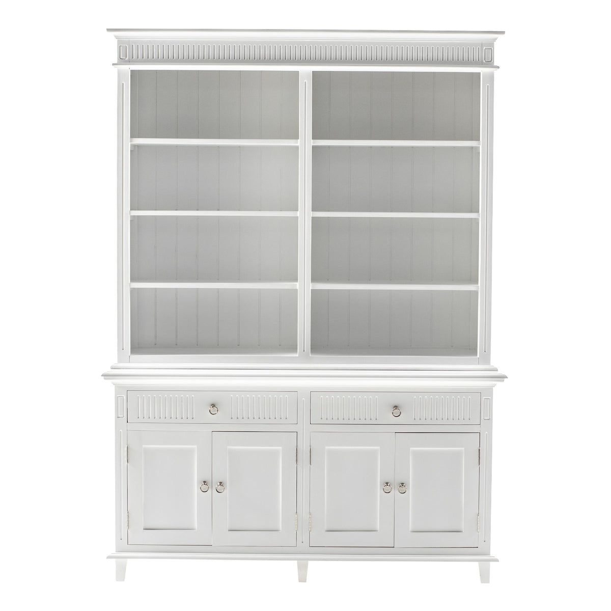 NovaSolo Skansen Hutch Bookcase Unit, Classic White
