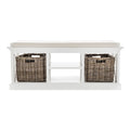 NovaSolo Halifax Bench & Basket Set, Classic White