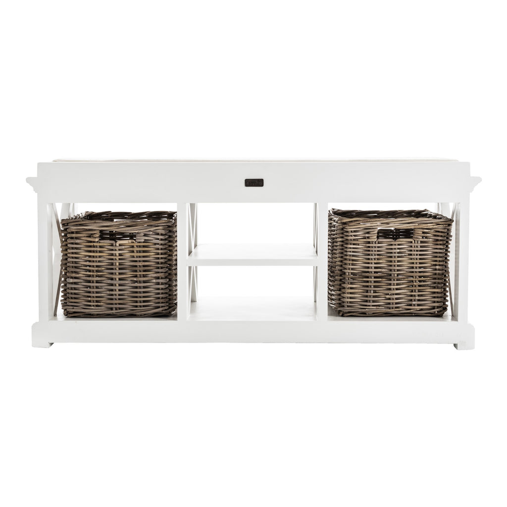 NovaSolo Halifax Bench & Basket Set, Classic White – view 5