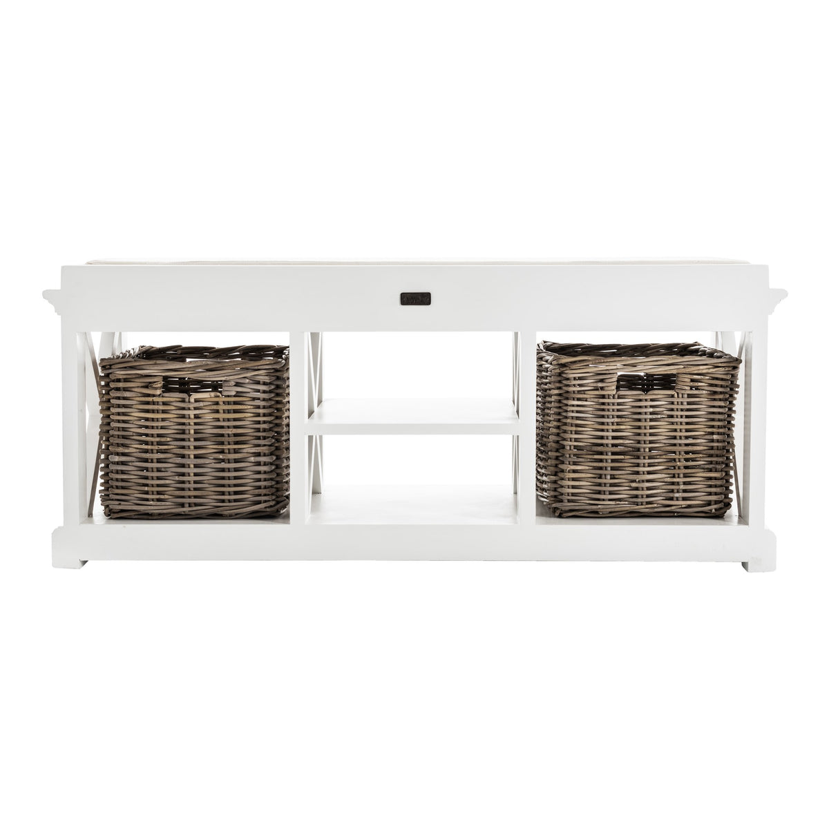 NovaSolo Halifax Bench & Basket Set, Classic White – view 5