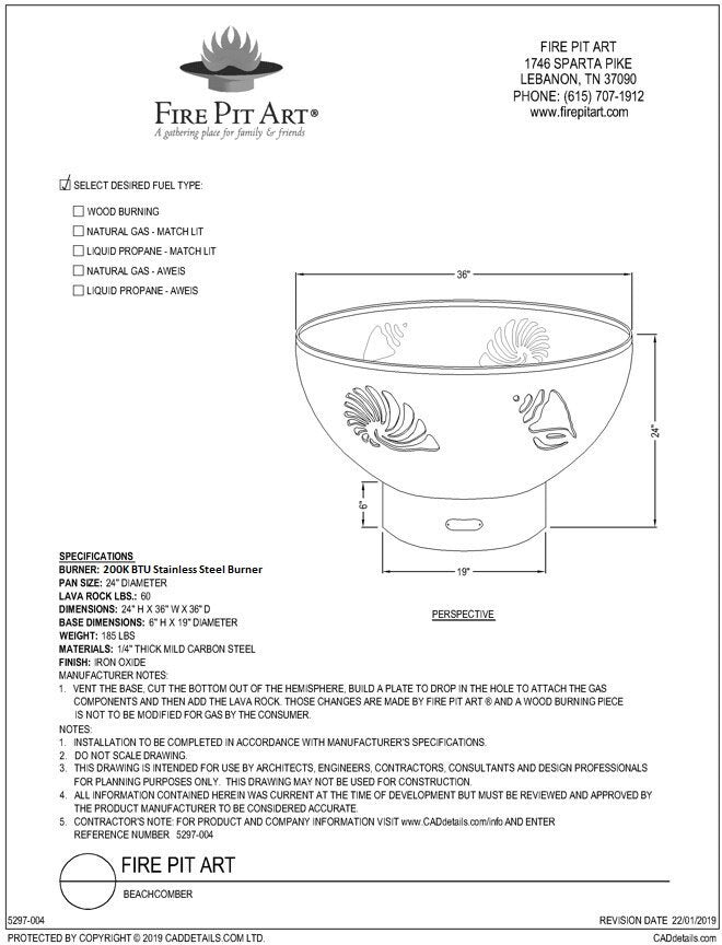 Fire Pit Art Beachcomber Fire Pit – view 12