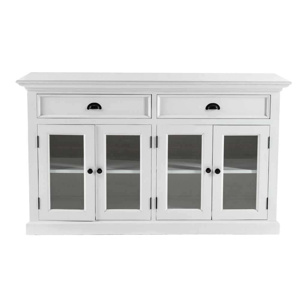NovaSolo Halifax Classic Buffet with Glass Doors, Classic White