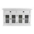 NovaSolo Halifax Classic Buffet with Glass Doors, Classic White