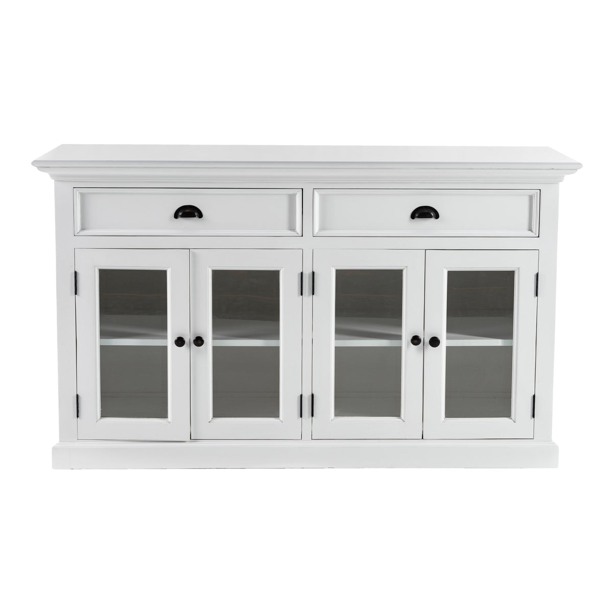 NovaSolo Halifax Classic Buffet with Glass Doors, Classic White