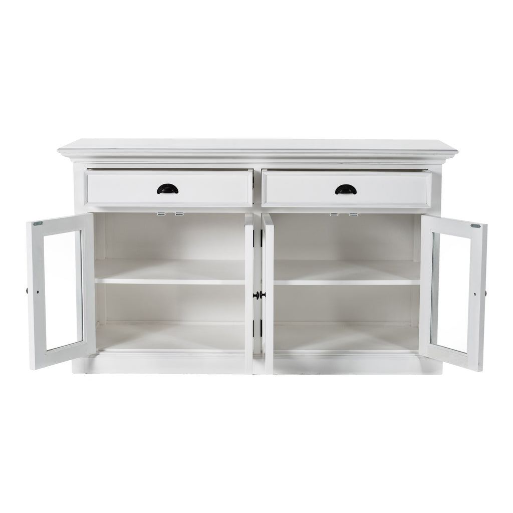 NovaSolo Halifax Classic Buffet with Glass Doors, Classic White – view 2