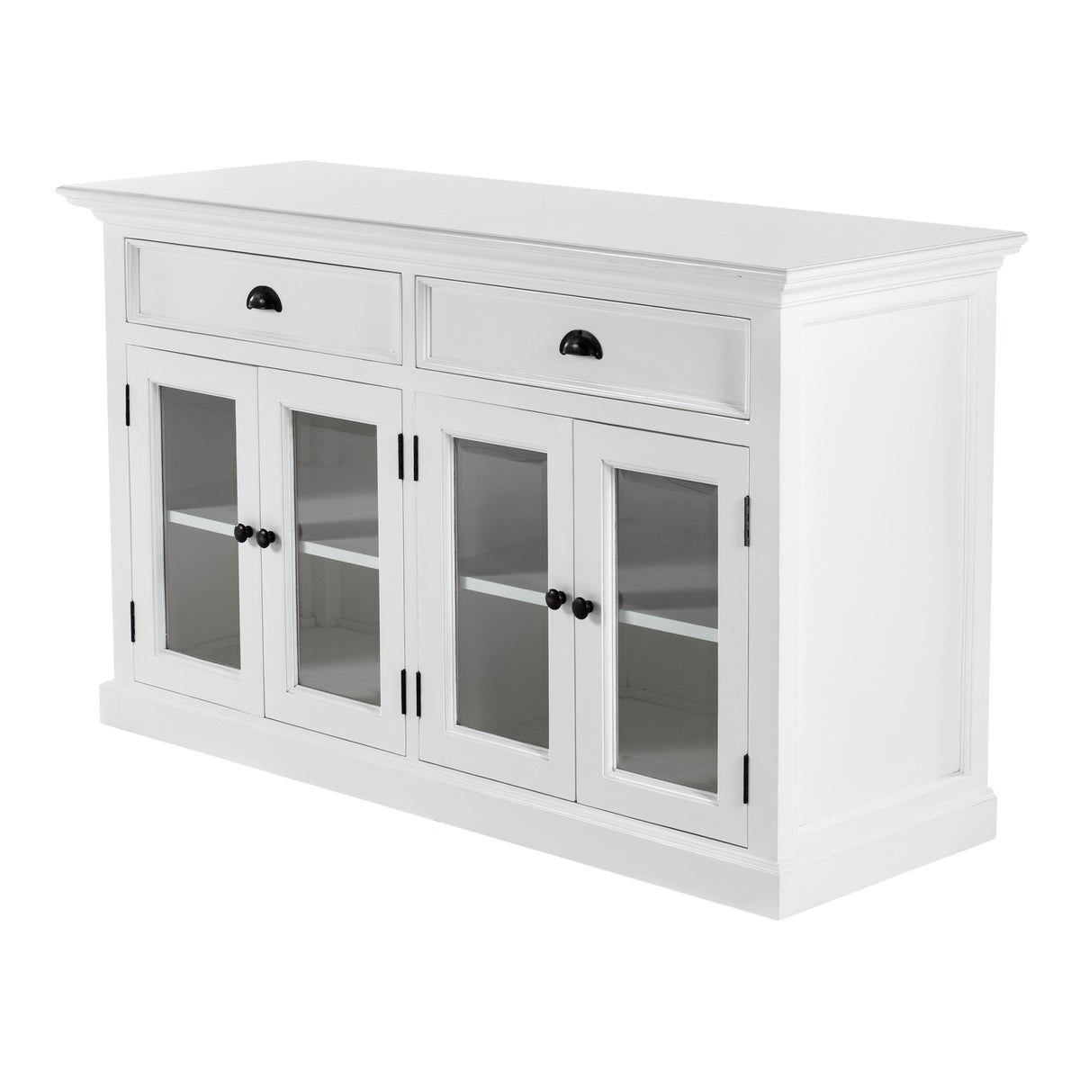 NovaSolo Halifax Classic Buffet with Glass Doors, Classic White – view 3