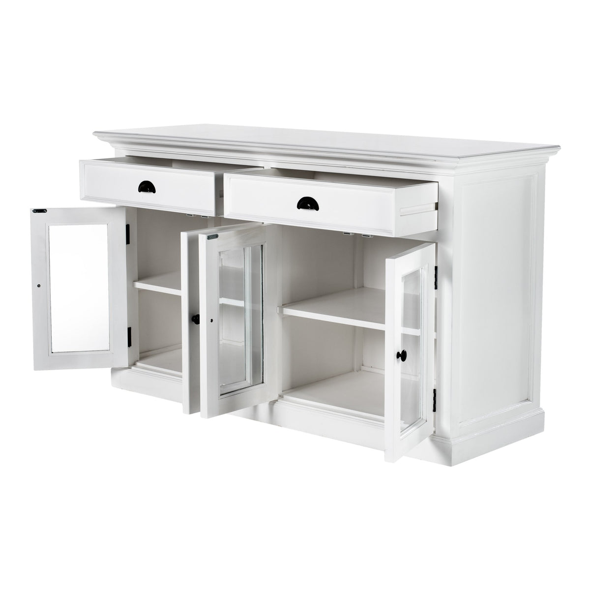 NovaSolo Halifax Classic Buffet with Glass Doors, Classic White – view 4
