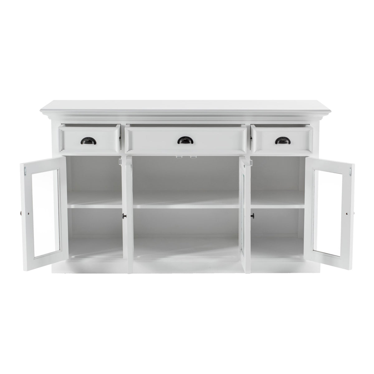NovaSolo Halifax Buffet with 4 Glass Doors 3 Drawers, Classic White – view 2
