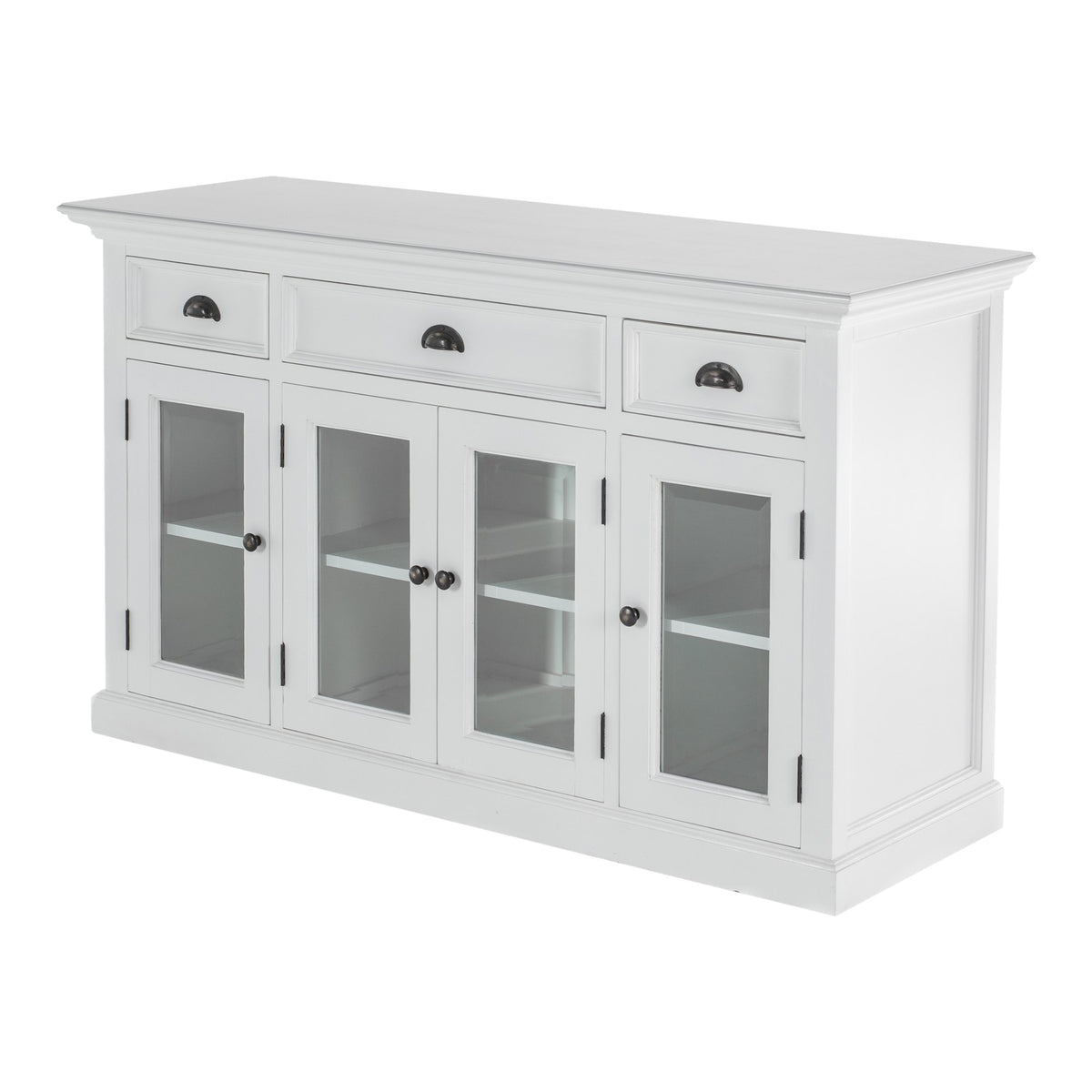 NovaSolo Halifax Buffet with 4 Glass Doors 3 Drawers, Classic White – view 3
