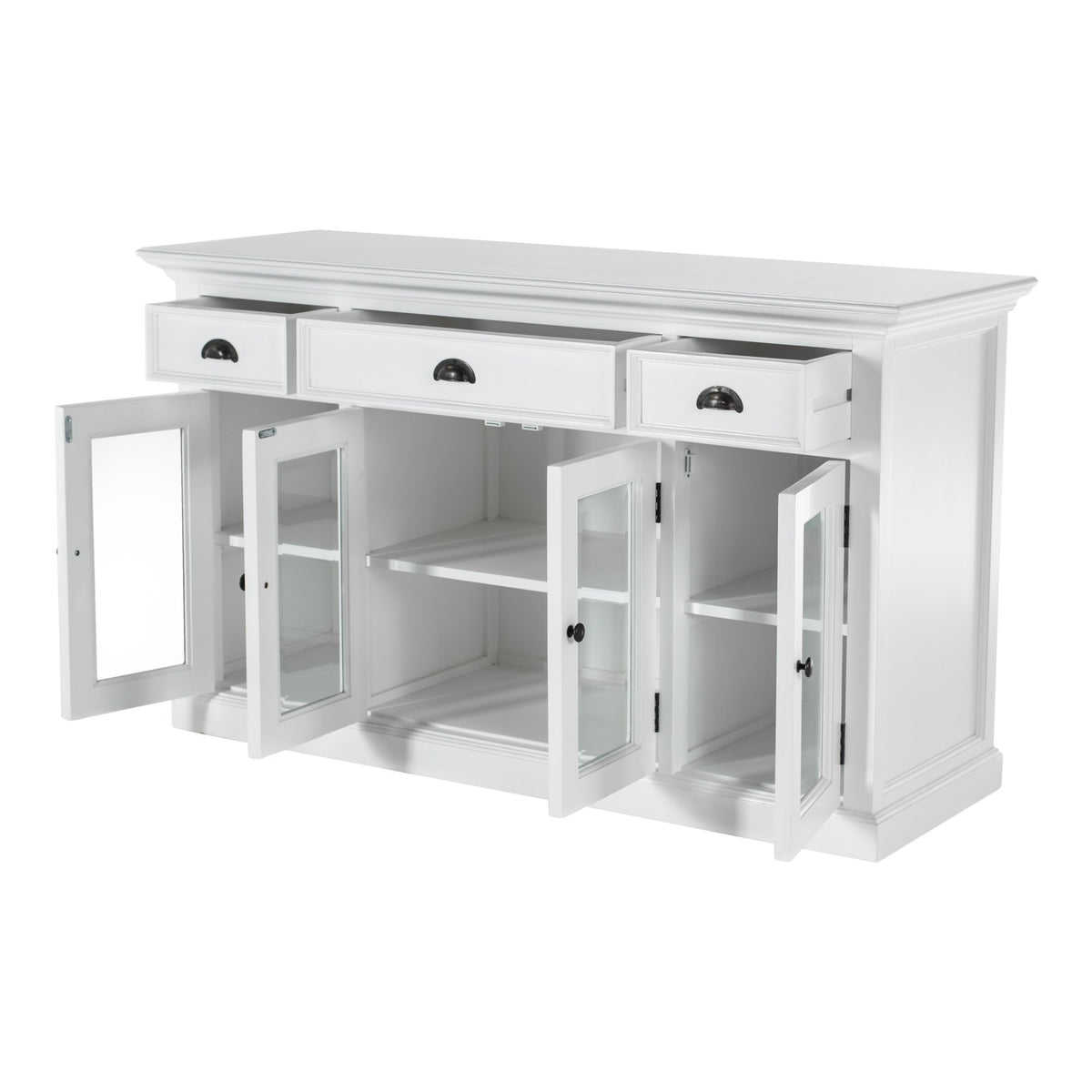 NovaSolo Halifax Buffet with 4 Glass Doors 3 Drawers, Classic White – view 4