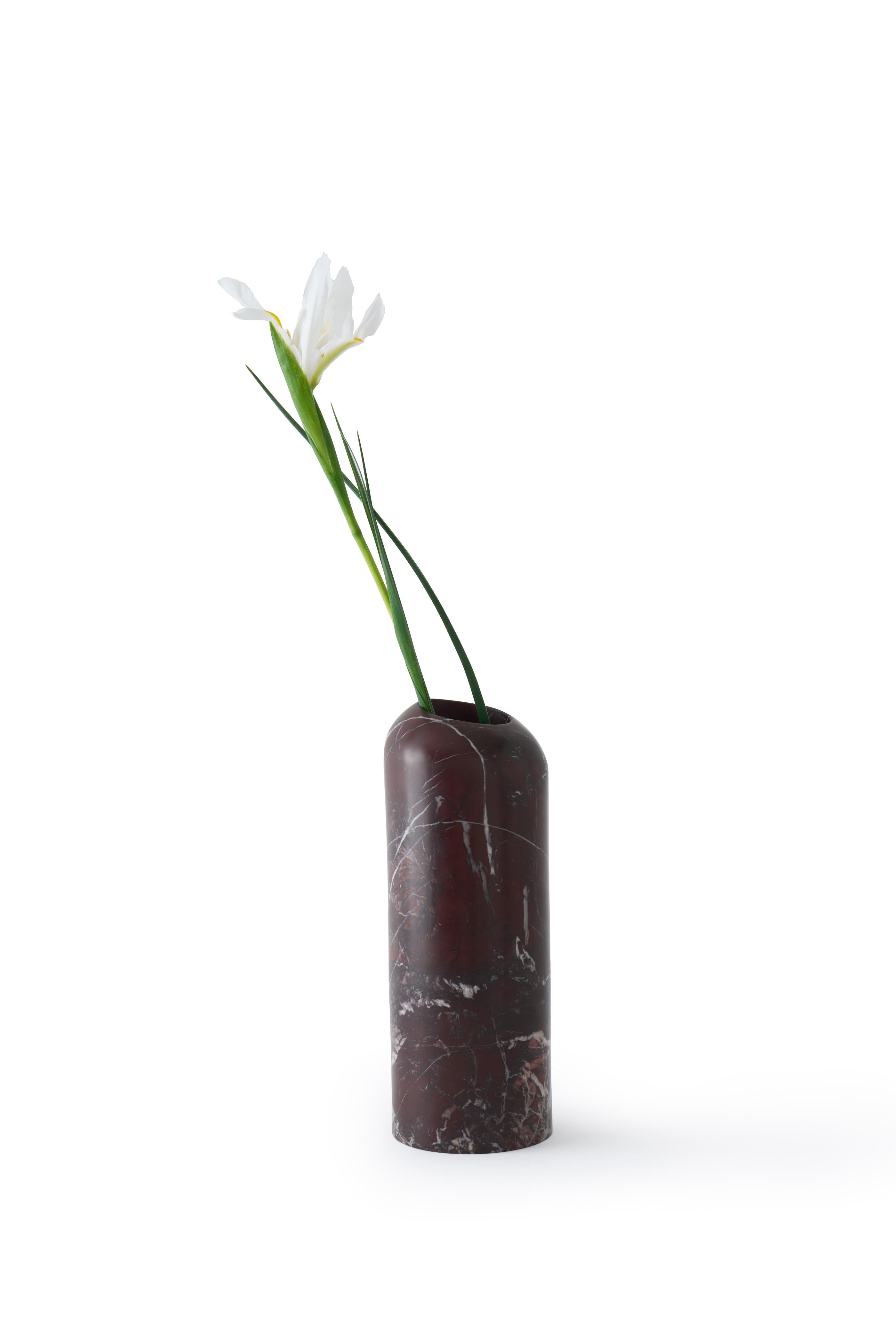 Boulder Vase in Burgundy Marble with Flamingo Design — Tom Dixon