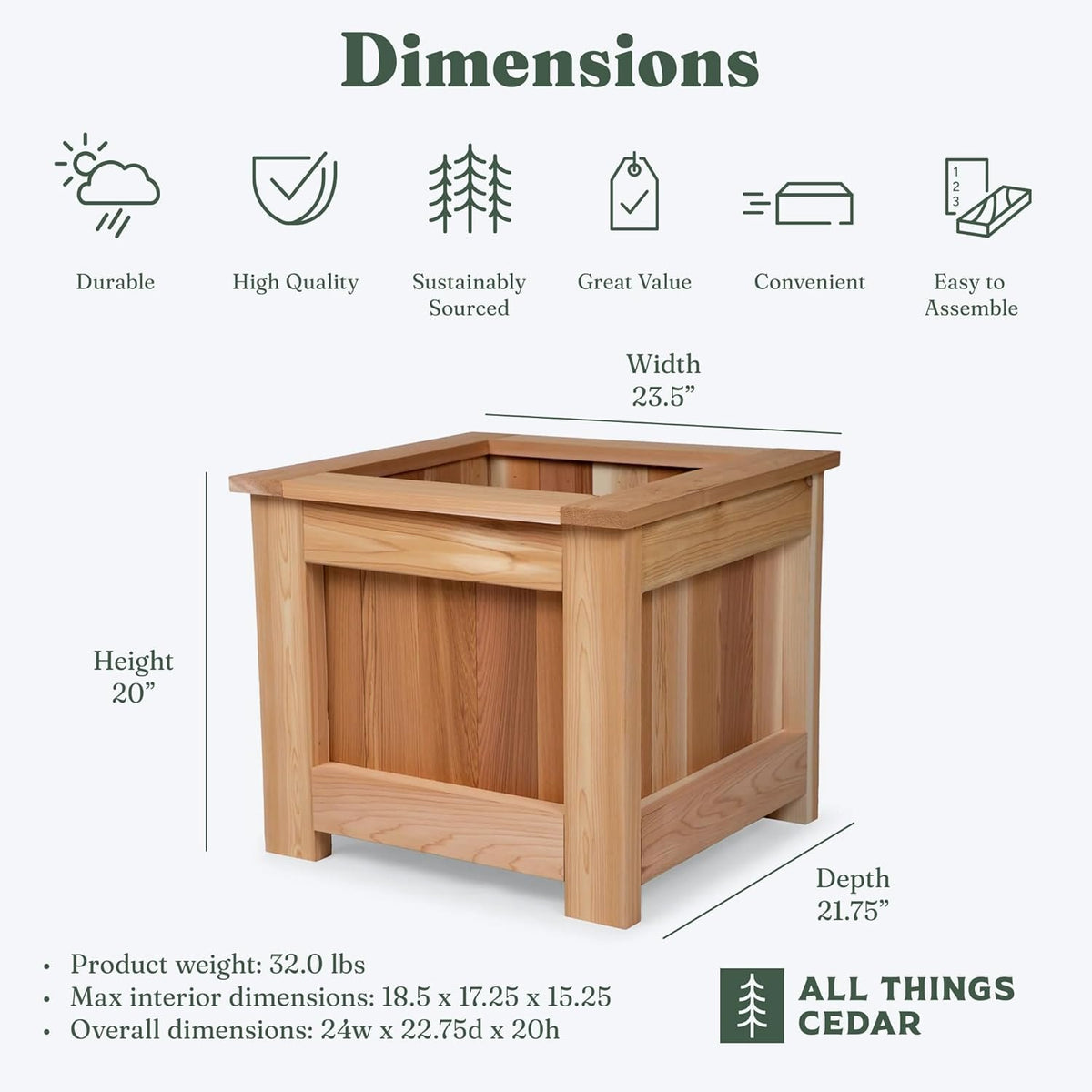 All Things Cedar 2-ft Box Planter – view 2